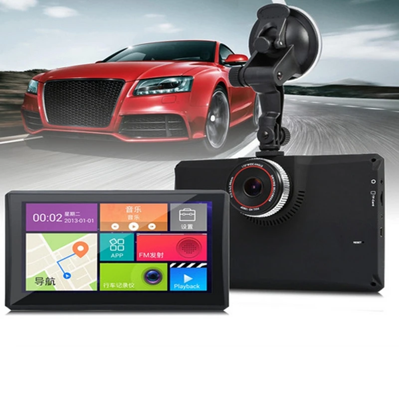 7 дюймов Android 4,4 Автомобильный видеорегистратор Камера емкостный Экран Hd 1080P Пресс свяжитесь Экран спутниковой навигации Gps Регистраторы