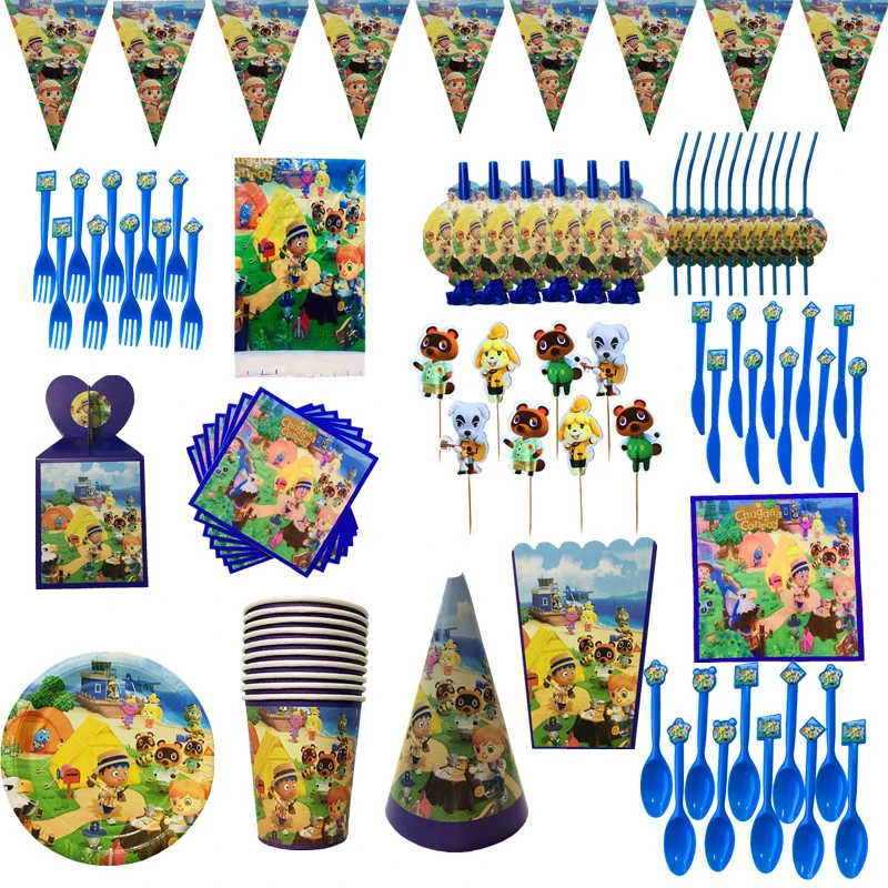 diy photo booth frame Animal Crossing Theme Birthday Party Supplies Paper Cup Plate Straws Flags Party Tablecloth Kids Favor Toys Decor Cake Topper event rentals near me