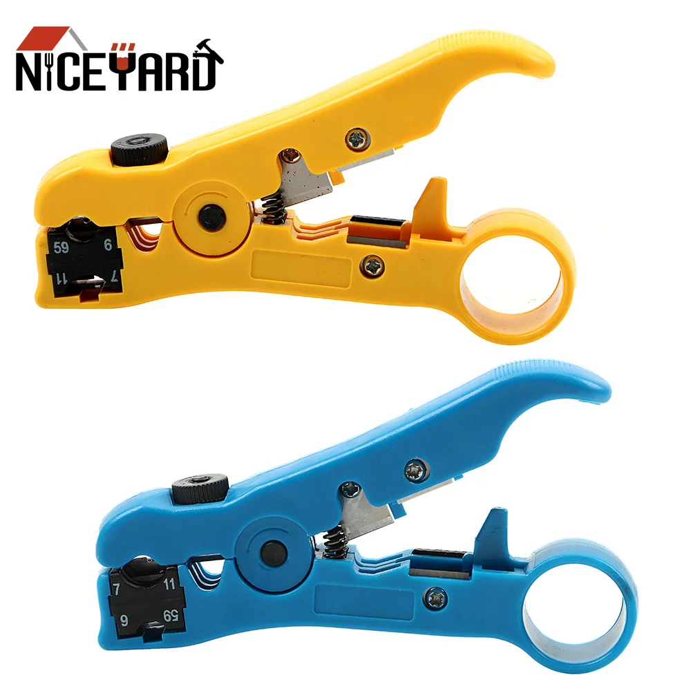 

NICEYARD Multi-functional Cable Wire Pliers Cutter Striper Electric Stripping Tools for UTP/STP RG59 RG6 RG7 RG11