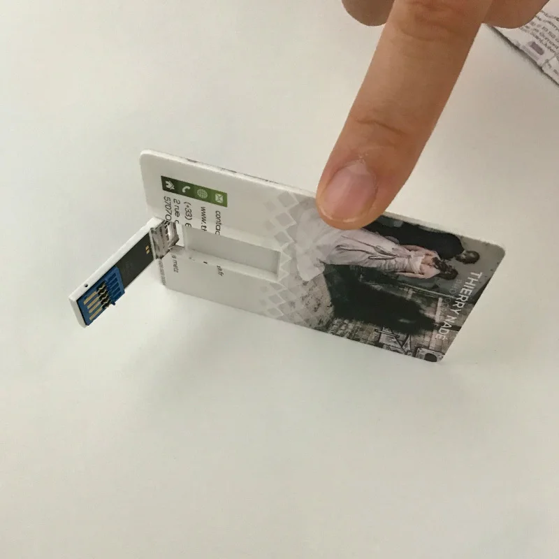 Пользовательский логотип кредитная карта USB флеш накопитель 64 ГБ памяти 32 Гб диск