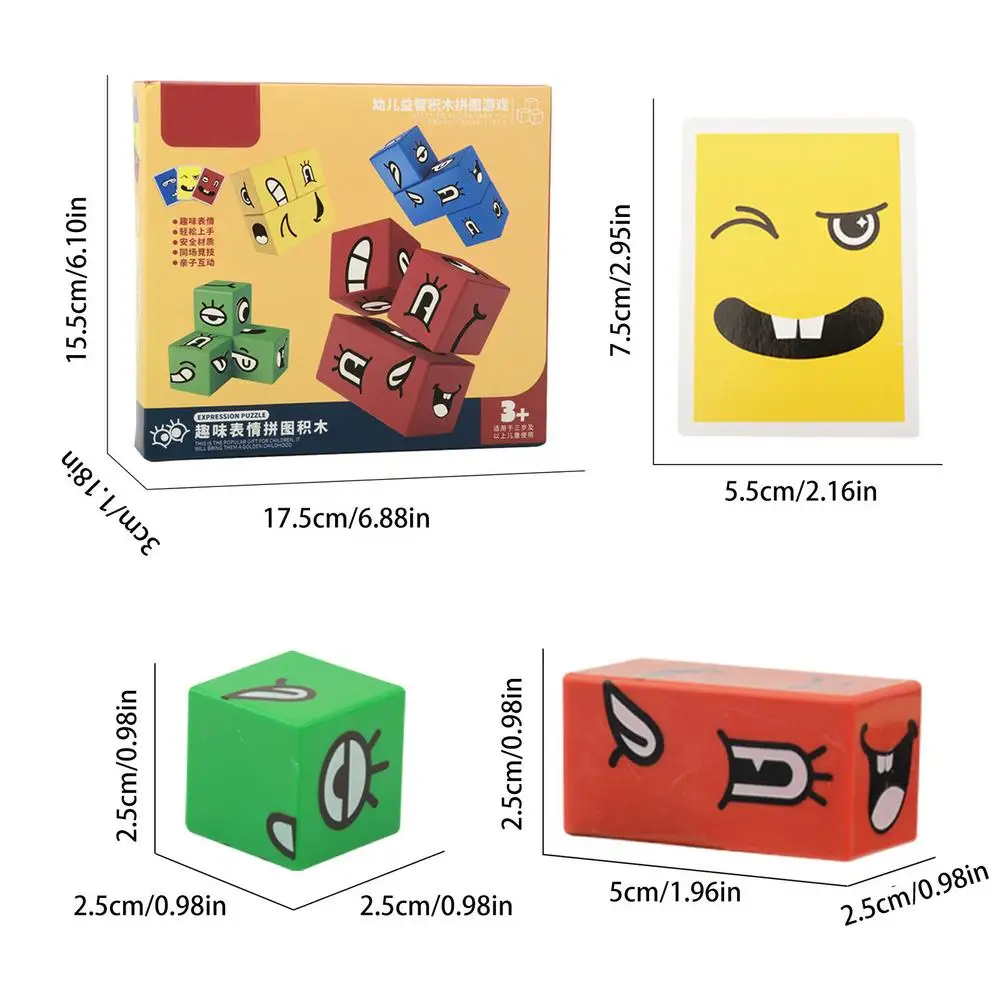 New Montessori Expression Puzzle Face Change Cube Building Blocks Toys Early Learning Educational Match Toy For Children Gift 6 New Montessori Expression Puzzle Face Change Cube Building Blocks Toys Early Learning Educational Match Toy For Children Gift 6