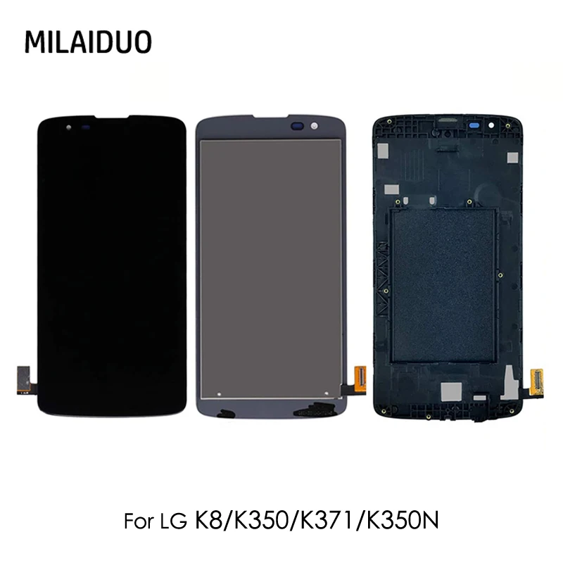 ЖК-дисплей для LG K8 K350 K371 K350N K350E K350DS сенсорный экран дигитайзер сборка черный белый с рамкой