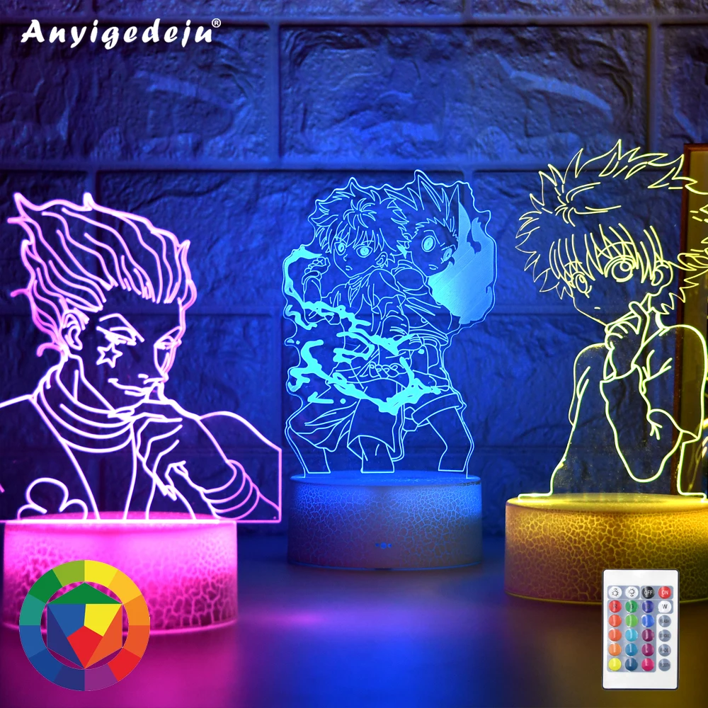 

New Hunter X Anime Led Night Light Killua Zoldyck Figure Nightlight Color Changing Usb Battery Table 3d Lamp Gifts Dropshipping