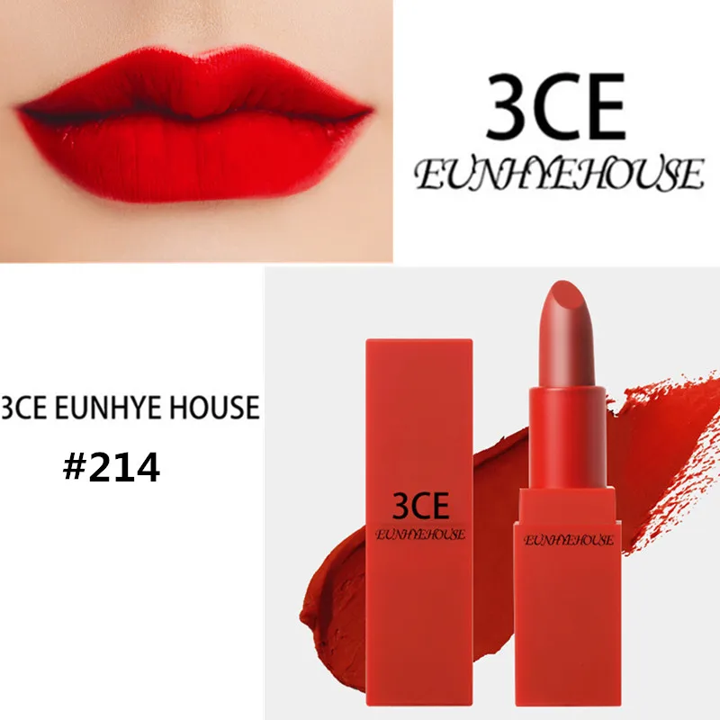 214 3CE eunhye House Red Recipe, цвет губ, Косметика для макияжа, красная Увлажняющая помада, матовая губная помада - Цвет: 214