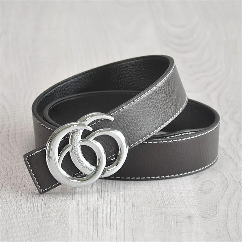 New Fashion Hot sales Lychee top layer cowhide Bronze buckle Style Real man business belt women leisure belt Free shipping