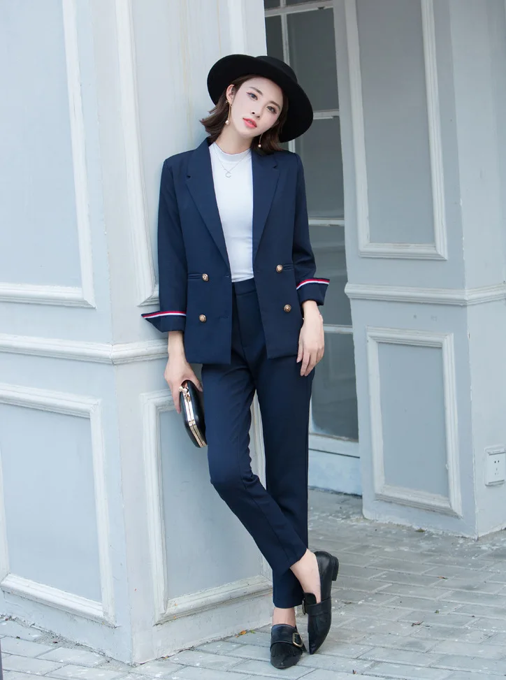 

Autumn Clothing Million Years Classic Version Type Doubled Lapel Collar Design-Three-Color Suit