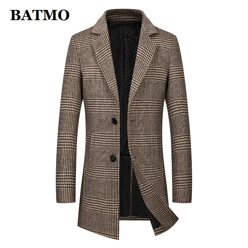 BATMO, Новое поступление, зима и осень, высокое качество, шерсть, плед, Тренч для мужчин, шерсть, клетчатые куртки для мужчин, 1915