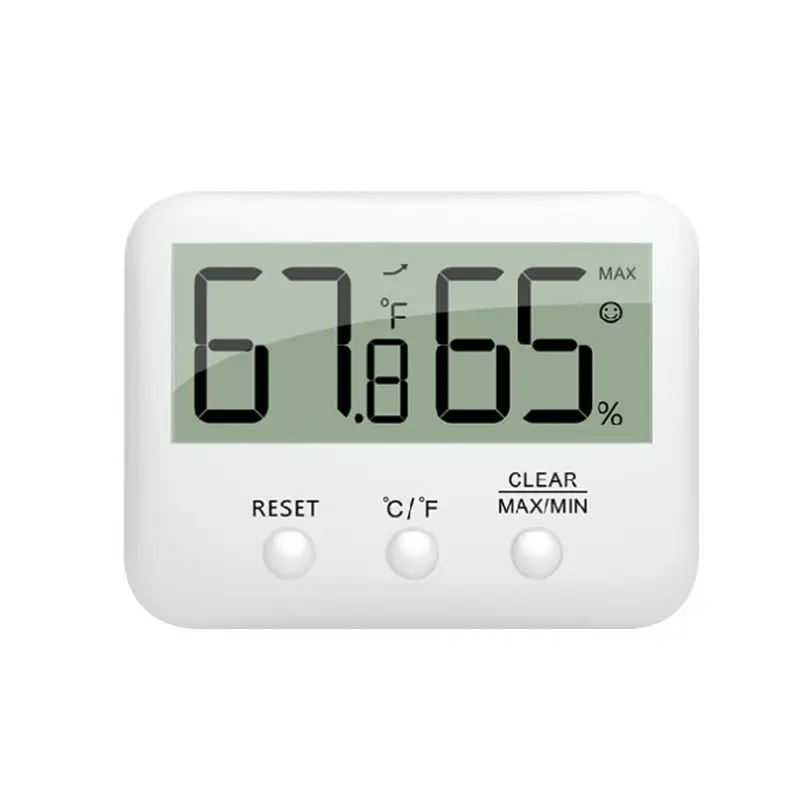 Цифровой термометр-гигрометр с высокой температурой, измеритель влажности в помещении, светодиодный дисплей, переключатель, мин макс. Запись