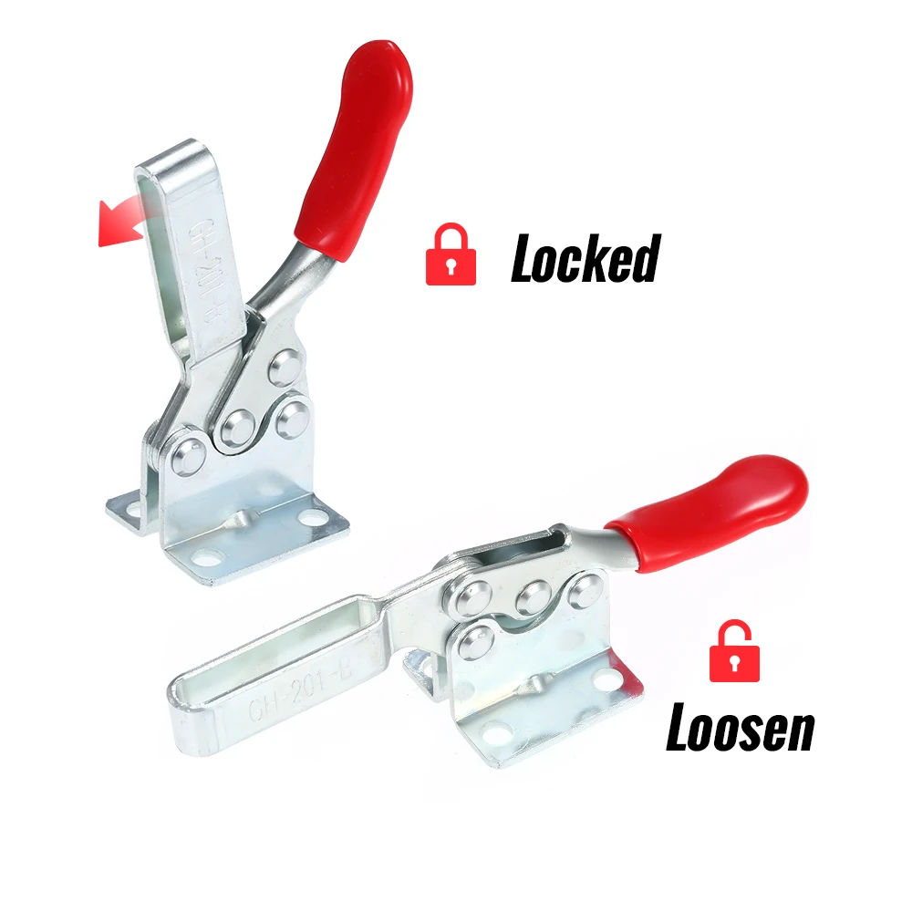 1pc 90kg Anti-Slip U Shape Toggle Clamp Holding Capacity Push Pull Toggle Clamp Vertical/Horizontal Type for Hand Tool