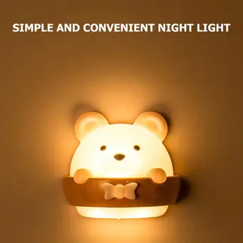 

Bear Shape Hallway Closet Wall Lamp Bedroom Bedside Night Light with Remote Control Energy Saving Environmental Protection