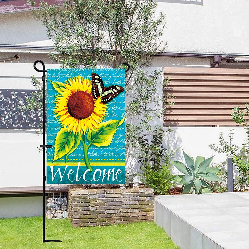 Decor Plant Sunflower Signs Outdoor Garden Flags Double Sided Print Banner/Flag 