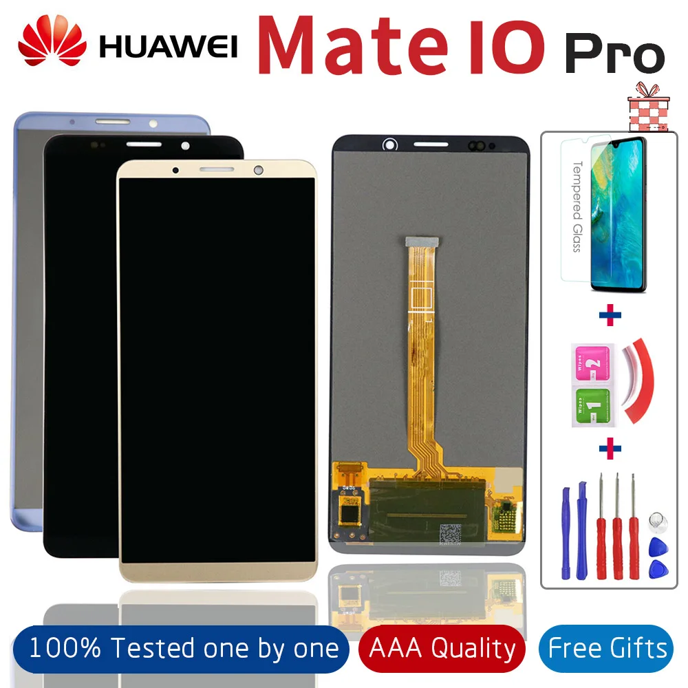 6," ЖК-дисплей для HUAWEI mate 10 Pro, сенсорный экран, дигитайзер с рамкой, Замена для HUAWEI mate 10 pro, ЖК-дисплей+ подарки