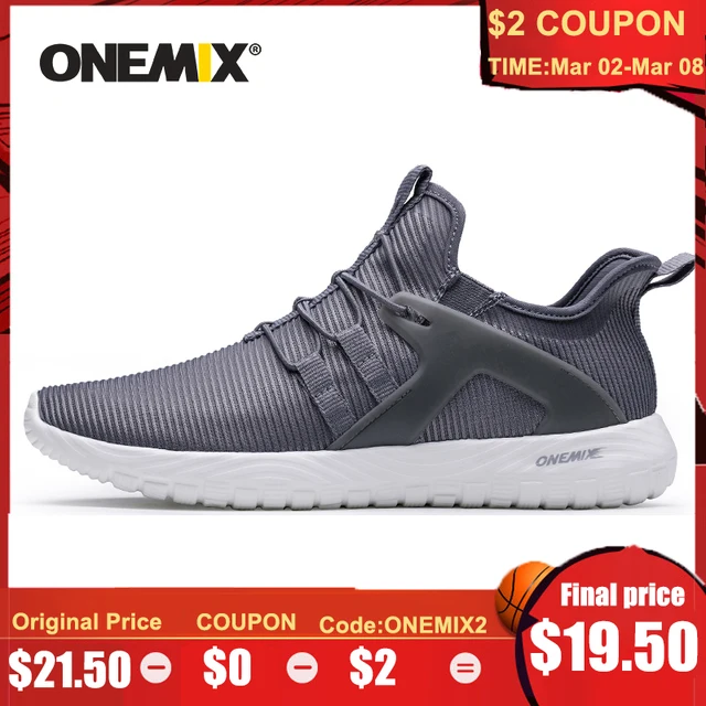 US $21.50 ONEMIX 2020 Men Running Shoes Women Sneakers Lightweight Breathable Mesh Soft Slip On Outdoor Joggi