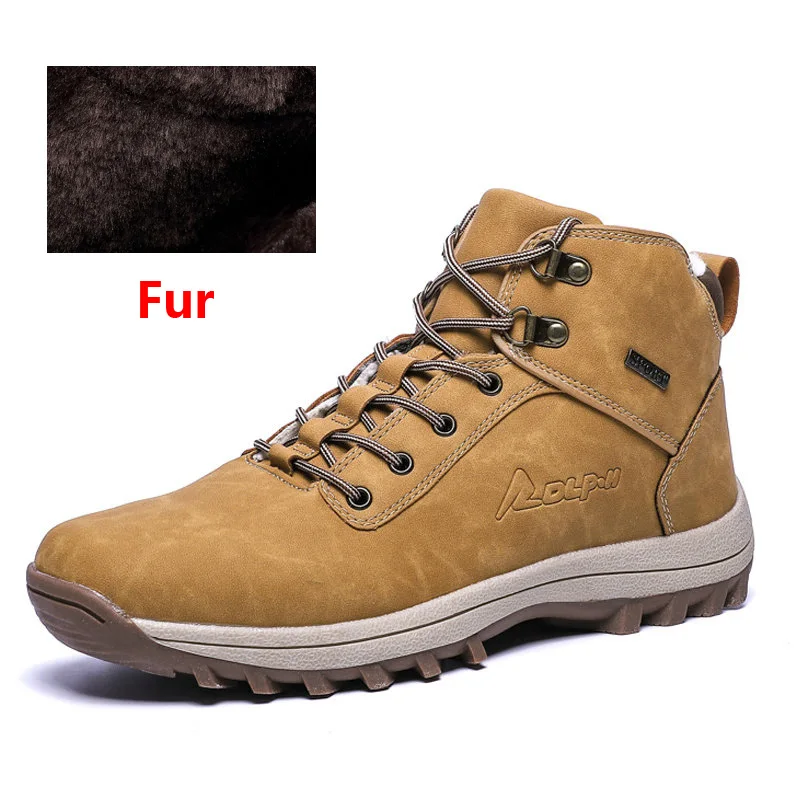 01 Fur Light Brown OZERSK/Брендовые мужские ботинки на меху; сезон осень-зима; мужские повседневные ботильоны; кожаная мужская обувь на шнуровке; Классическая обувь; зимние ботинки - Цвет: 01 Fur Light Brown