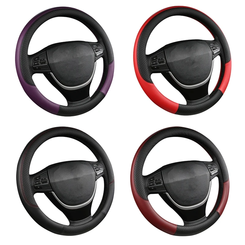

New PU Leather Steering Wheel Cover More Model Car Steering Wheel Cover Top Steering Wheel Cover Car Accessories Interior