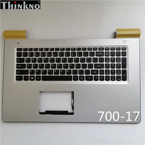 Новинка для LENOVO Ideapad 700-15 700-17isk 700-17 E520-15 E520-17 верхняя крышка с крышкой с американской клавиатурой с ободком серебристый - Цвет: 700-17