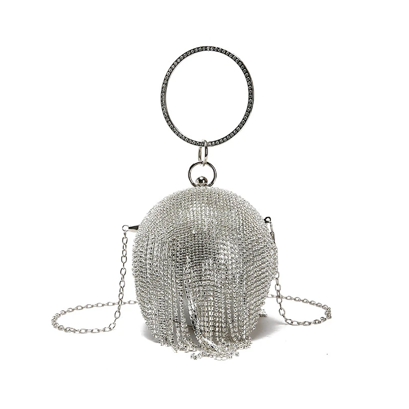 cristal bolso mujer vendimia bolsa hombro 2019 de lujo bolsos de mano plata oro diamante monederos para mujer mango de anillo| | - AliExpress