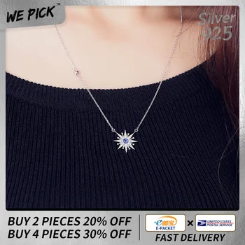 

2020 Sun Flower Plant Zircon Pendant Necklace S925 Sterling Silver Necklaces Korean Version Fashion High Quality Party Jewelry