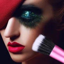 Черный белый плоский верх косметическая пудра основа алюминиевая трубка кисти для макияжа