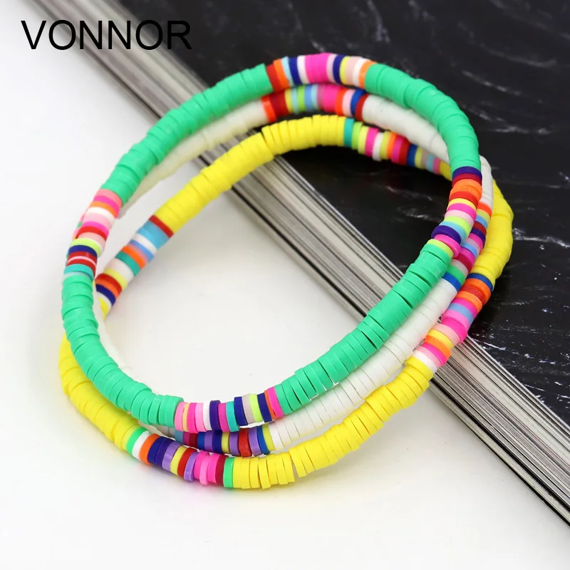 Tasa de descuento Pulseras de arcilla polimérica de colores combinados para mujer, joyería de muñeca, pulsera Bohemia, regalo para el mejor amigo, pulsera de pareja 85Z1ZLdVg