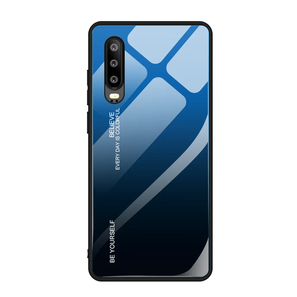 Градиентный чехол из закаленного стекла для huawei P30 Lite P30 Pro P30 Mate30 Mate30 Pro, чехол для телефона s, защитный чехол - Цвет: 7