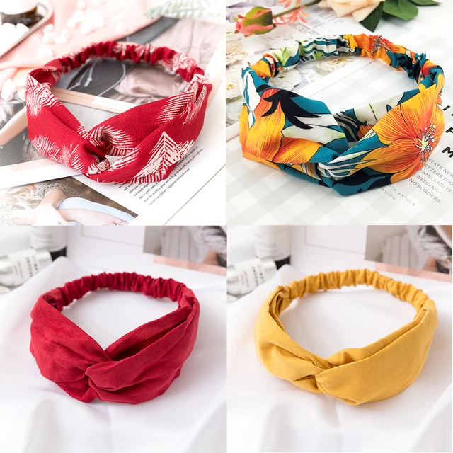 Virhair Women Cross Solid color Hair Bands Girls Print Flower Headbands Fashion Turban Make up Hair Accessories FD127 1