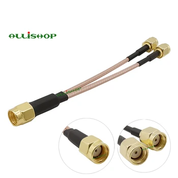 

4G LTE Antenna Adapter Splitter Cable RP SMA Male to Dual RP SMA Male Female Pin V-Shape RG316 Cable for Home Phone Router