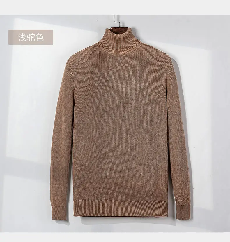 MuLS Sweater Men Pullovers High-Neck Cotton Turtleneck Sweater Jumpers Christmas Red Autumn Winter Thick Warm Male Knitwears DropShip 15