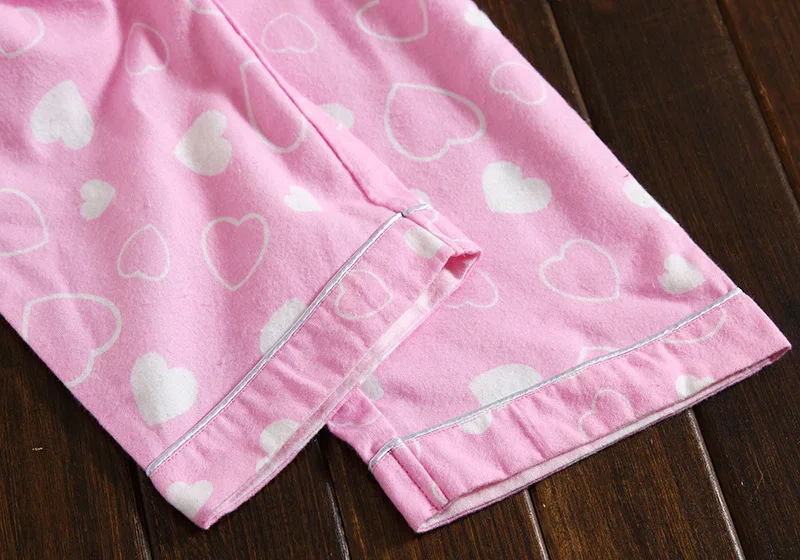 Чистый хлопковые пижамы комплект Для женщин Pyjama и мультяшным изображением "Кролик" Женская зимняя обувь Теплые пикантные Домашняя одежда, длинная рубашка и брюки 2 шт./компл
