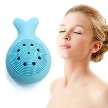 Силиконовая Очищающая щетка для лица очищающее средство для лица очиститель пор отшелушивающая щетка для мытья скраба лица Уход за кожей в форме маленького Кита