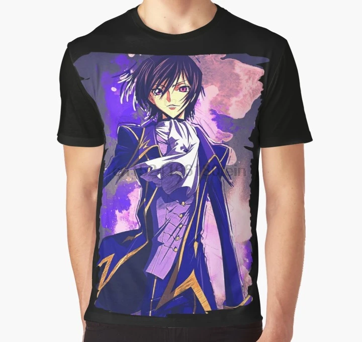 Принт по всему миру, 3D футболка, Мужская забавная футболка, код geass splatter 2, полная печать, большой принт, графическая футболка