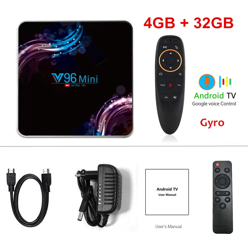 4 ГБ 128 ГБ V96 Мини Android 9,0 tv Box Allwinner H6 четырехъядерный 6K H.265 Wifi netflix Youtube телеприставка V96mini 4 Гб ram 32 Гб 64 ГБ - Цвет: 4G32G G10 voice