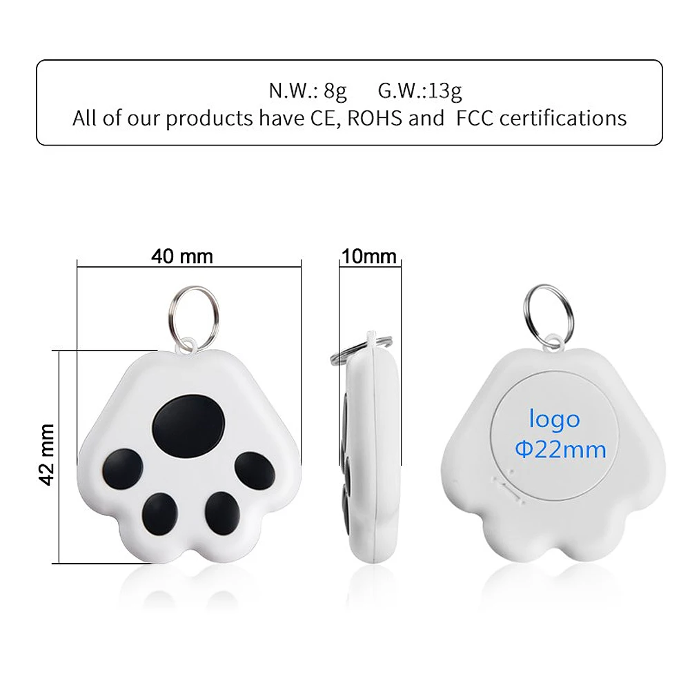 Dog Smart GPS Tracker Mini Pet Locator Tracer without Battery Bluetooth Anti-Lost Tool Collar Accessories For Dogs Cat Key