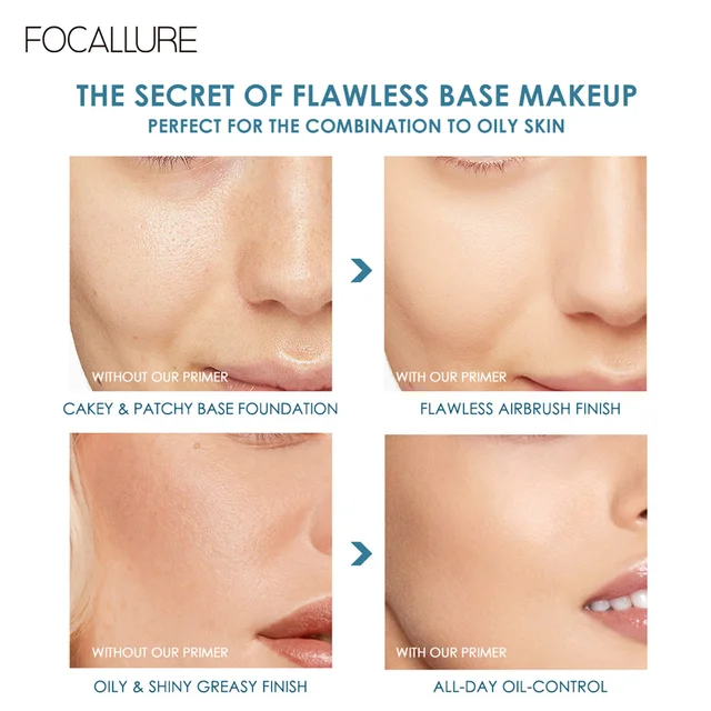 FOCALLURE Makeup Primer Pore Blurring Oil Control Cosmetics For Face Long Lasting Professional Smooth Skin Base
