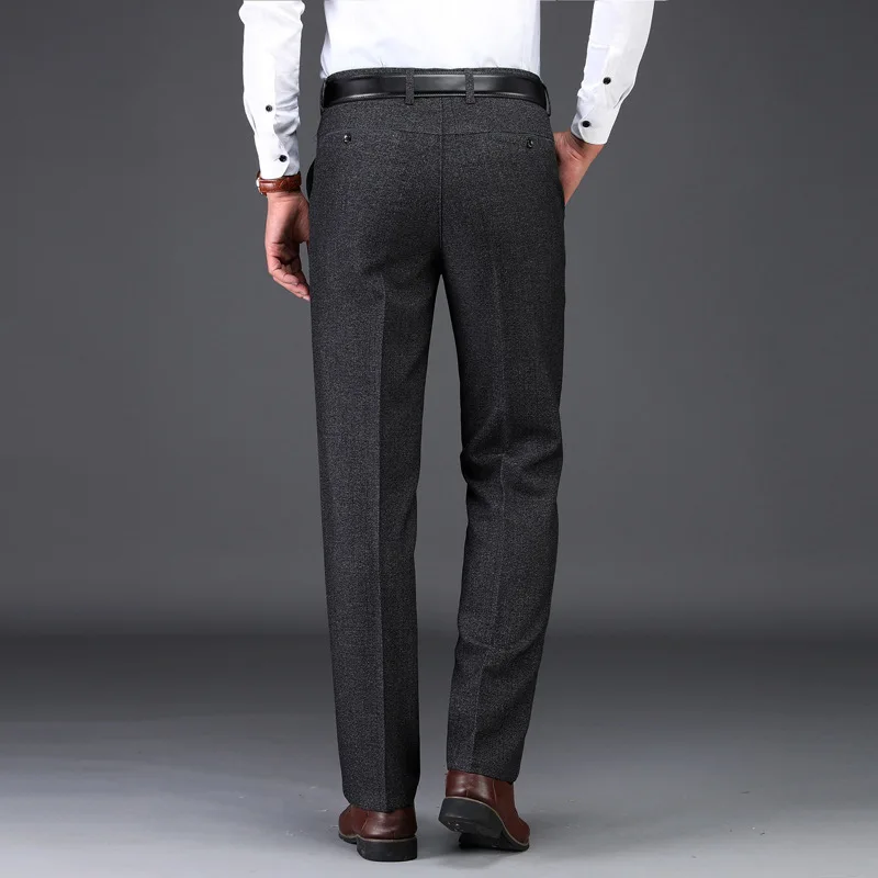 Xr508# осень и зима среднего возраста большой размер повседневные брюки прямой крой свободный крой костюм брюки Толстый-сплошной цвет брюки Busin