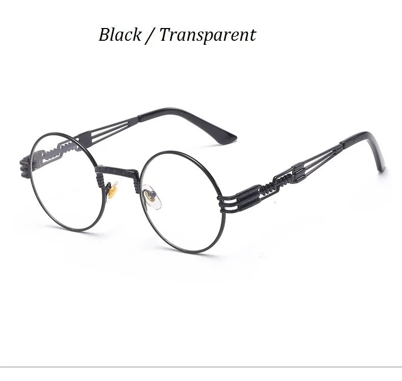 Round Gothic Steampunk Metal Sunglasses Men Women Vintage Driving HD Mirror Sun Glasses Eyewear Retro Shades Oculos De Sol UV400