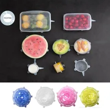 Homies 6 шт. пищевые обертывания многоразовый силикон сохранение продуктов в свежем состоянии герметичные крышки силиконовые герметичная вакуумная растягивающиеся крышки обертывания Организации