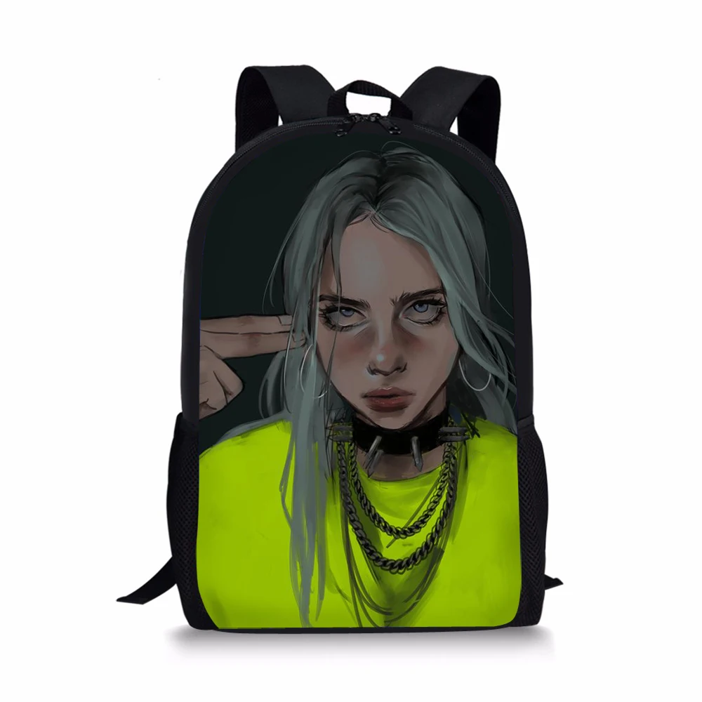 CDGX2022C 3 шт./компл. в стиле "хип-хоп" певец Billie Eilish школьные ранцы студенты рюкзак для мальчиков и девочек, детский черный рюкзак сумка для ноутбука - Цвет: CDGX2022C