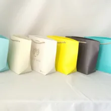 500 шт./лот, многоразовый бумажный пакет с бантом из ленты, роскошная сумка для покупок, Подарочная сумка для покупок, магазин одежды