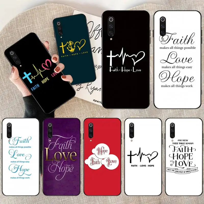 Простой чехол для телефона с надписью Love Hope Faith DIY Xiaomi Mi 10 Pro lite Mi9 9SE 8SE Pocophone F1 9T |