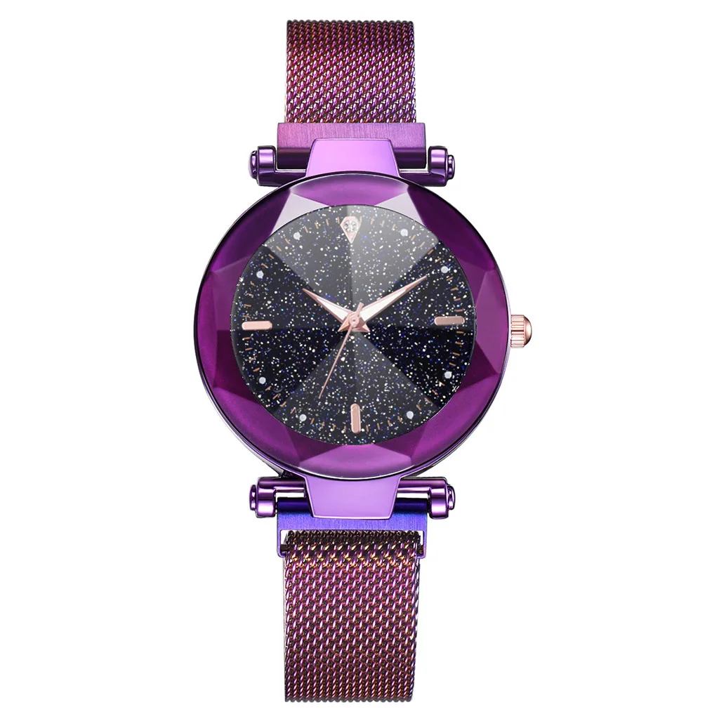 

Hot Selling Fashion Night Light Star Watch Versatile Magnet Mesh Belt Girl'S Quartz Watch Wristwatch