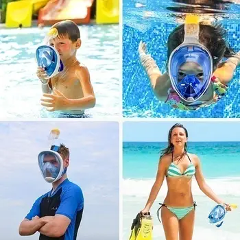

Durable Anti Fog Full Face Breathing Tool Swimming Goggles Scuba Dry Submersible Mask Diving Snorkel