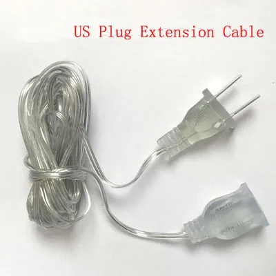 3M US Extension 3M, EU, US, удлинитель, провод, удлинитель, шнур для занавески, сосулька, сетка, светильник, для улицы, для украшения свадебной вечеринки - Испускаемый цвет: 3M US Extension