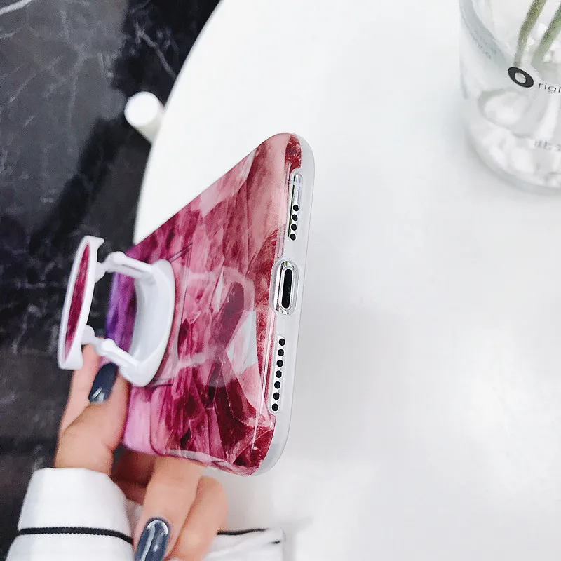 Для iPhone 11 Pro Max X XS XR XS MAX 7 8 6S 6 Plus ультратонкий мраморный Чехол Мягкий Силиконовый ТПУ чехол-подставка для телефона задняя крышка