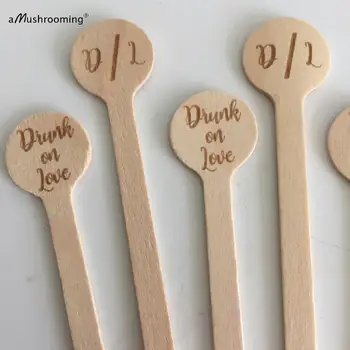 

x120 Drunk in Love Stir Sticks Personalized Monogram Coffee Stir Sticks Party Swizzle Beveragle Stirrers Engagement Wedding Stir