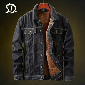 

Winter Men Jacket and Coat Warm Fleece Denim Jacket Fashion Mens Jean Jackets Outwear Male Cowboy Jean Jacket Men Denim Jackets