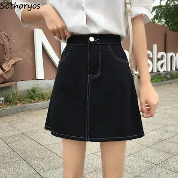 

Skirts Women 2020 Summer New Korean Style Simple Leisure Retro All-match Daily Womens Clothing Female Comfortable Trendy Slim