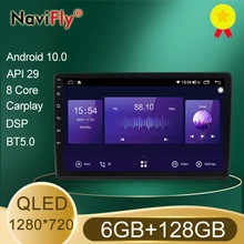 NaviFly – autoradio Android 128, 6 go/1280 go, 8 cœurs, QLED, Navigation GPS, DSP, 720x10.0 p, lecteur pour voiture VW/Volkswagen, Golf, Polo, skoda rapid