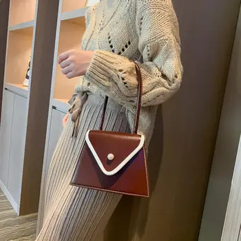 

Fashionable Women Shoulder Crossbody Bags PU Leather Casual Simple Messenger Handbag for Shopping Traveling Decoration