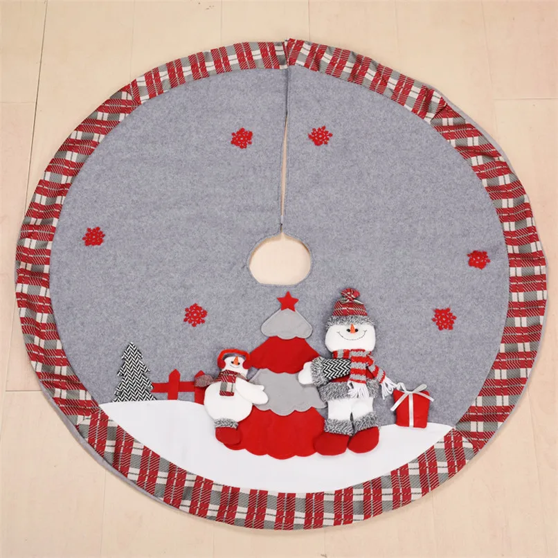Новогоднее украшение Рождественская елка юбка круглый коврик для дерева товары для дома Санта Клаус Снеговик натальный 100 см под дерево
